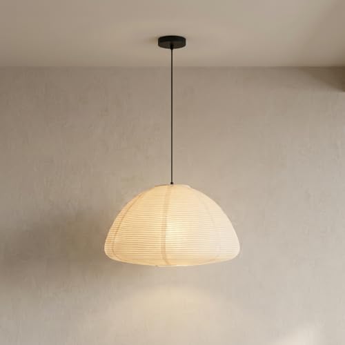 Image of Nogy Rice Paper Lantern Lamp • Paper Lantern with Light - Ambient Lighting with Rice Paper Lamp Shade, Perfect for Home Decor, Easy Installation (Hardwired)