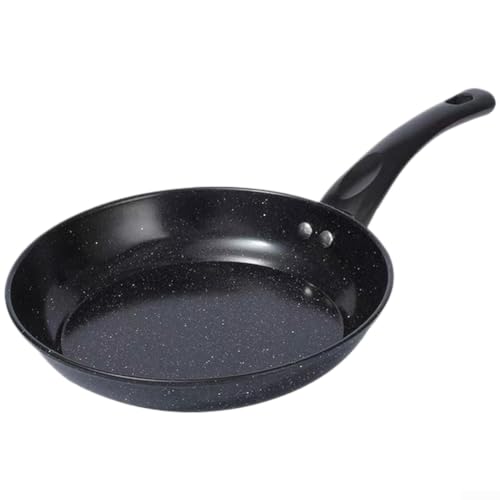Sartén antiadherente de piedra Maifan para huevos y filetes, utensilios de cocina de acero al carbono con mango ergonómico, compatible con estufas eléctricas de gas de inducción, negro, 18 cm (22 cm)