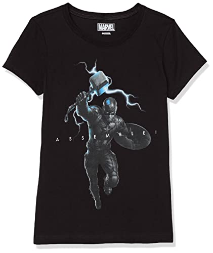 T-shirt Marvel fille noir XL style Low Lighting pour le collège