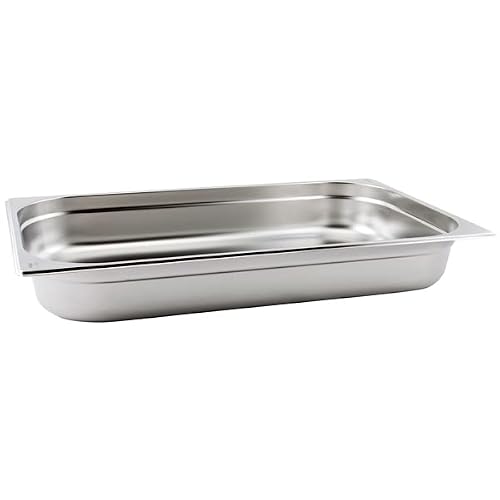 Utopia Silver Gastronorm Pan 1/1 Full Size 65Mm Deep | Genware Stainless Steel Gastronorm Pan For Buffet Catering | Ideal For Cooking, Storage, Re-Heating, Transportation, Blast Chilling & Presentation