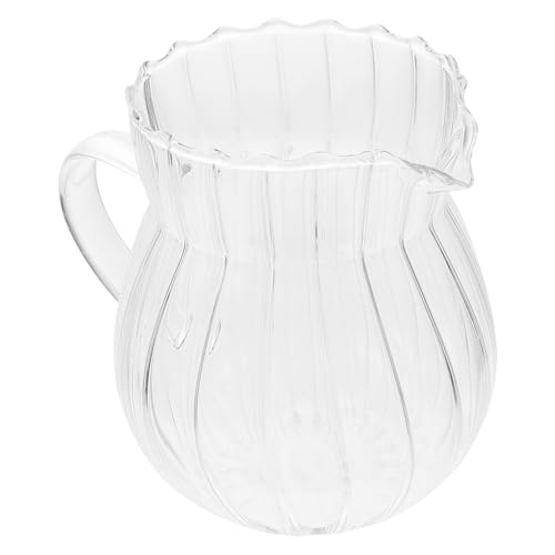 LIFKOME Pot à Lait En Verre Transparent 250 Ml Pichet à Lait Anti-fuite Décoratif Pour Café Pâtisserie Restaurant Usage Domestique