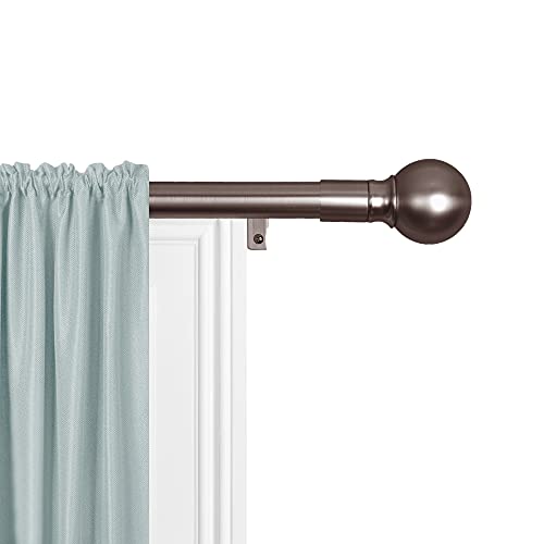 Maytex Smart Measuring Easy Install Drapery Window Rod, Ball Finial, 48 To 120 In, Oil Rubbed Bronze #TOP6