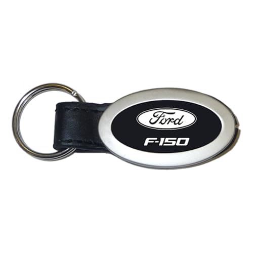 AU-TOMOTIVE GOLD, INC. Officially Licensed Black Oval Leather Key Chain for Ford F-150
