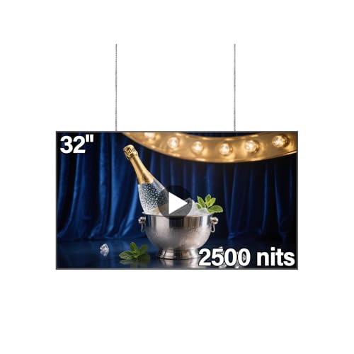 Image of 32inch Digital Signage, 2500nits High Brightness Advertising Display, Slim Fit Frameless LCD Monitor, CMS Remote Publishing, 24 /7 Operation, Smart Split Screen Play, HDMI /USB /WiFi /Android System