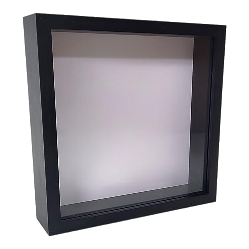 BUSDUGA 4362 - Cassetta di risparmio da personalizzare 20 x 20 x 5 cm, cornice bianca salvadanaio fai da te (nero)