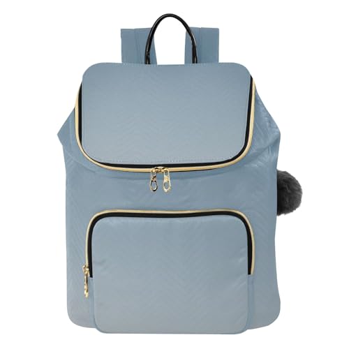 Sac à dos antivol dégradé gris orange pour femmes avec pompon - Sac de voyage