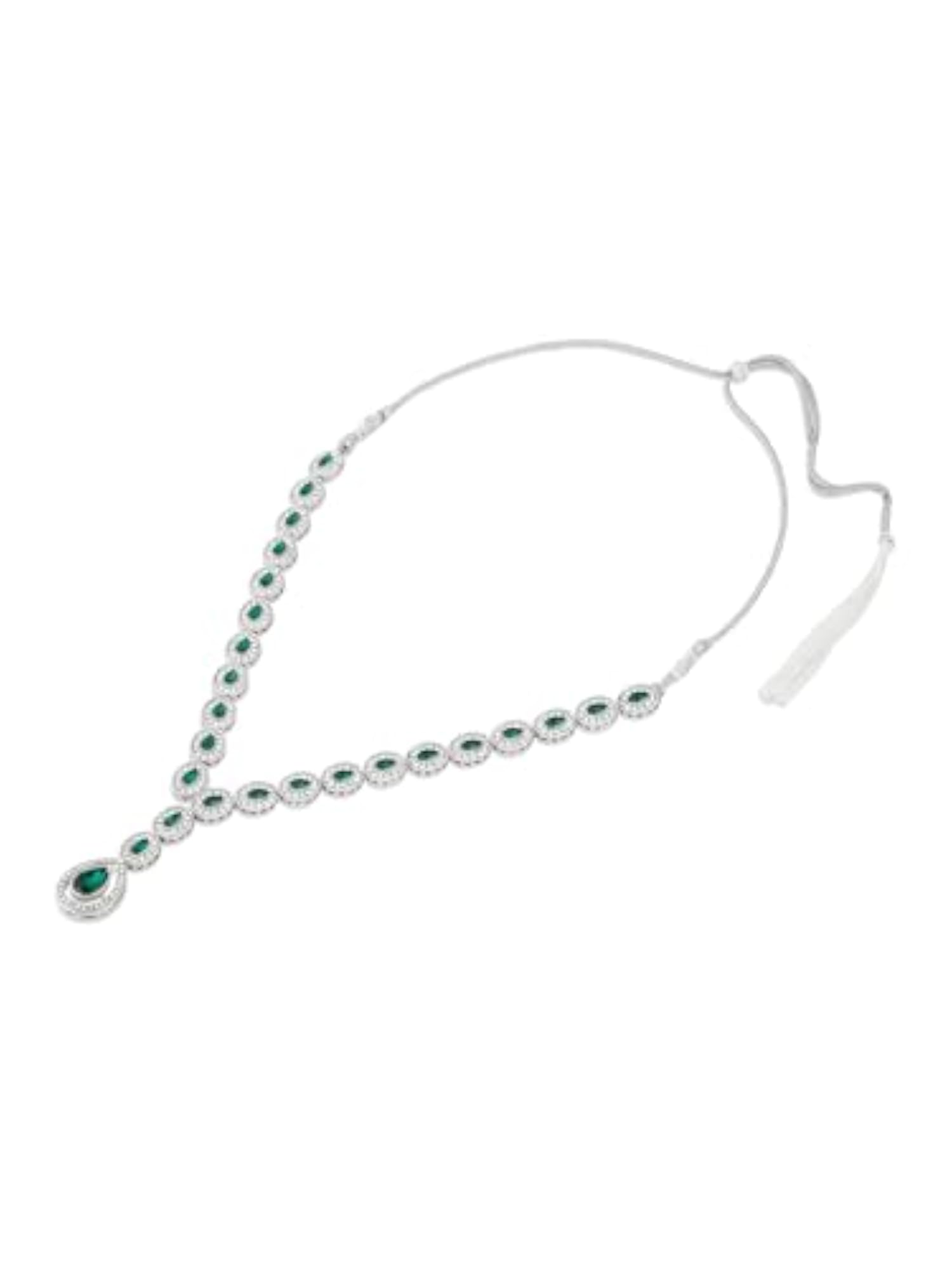 Green Dazzling Austrian Diamonds Necklace and Earring Set