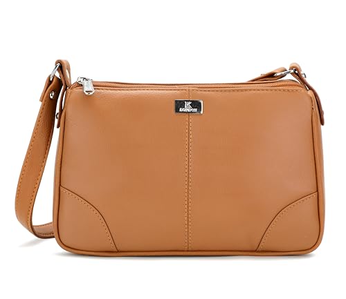 Image of K London Women's Cross Body Sling Bag Genuine Leather Sling Bag for Women - Girls Travel Crossbody Bags with Adjustable Strap - Ladies Shoulder Purse Stylish Handbag