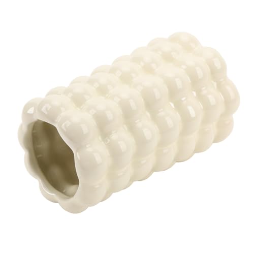 Vase à bulles en céramique crème 10x17,5 cm pour décoration de table