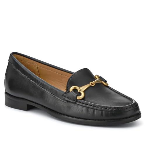 Jones Bootmaker Womens Lorella Leather Heeled Loafers Black Leather