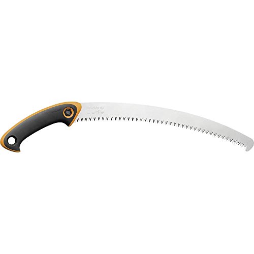 Fiskars Professional Pruning Saw SW-330, Pulling cut, Storage and transport case included, Coarse teeth, Curved steel saw blade, Black/Orange, 1020199