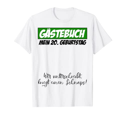 Libro de visitas para fiesta de cumpleaños número 20, hombre y mujer Camiseta