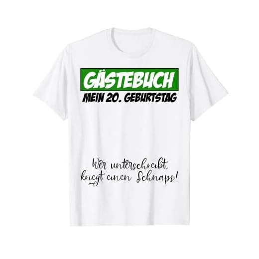 Libro de visitas para fiesta de cumpleaños número 20, hombre y mujer Camiseta