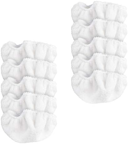 Navaris Microfibre Pads for Steam Cleaner - Set of 10 Replacement Cloths for Navaris Handheld Steamer 49454 - Washable Wipes for Floor, Wall, Cleaning