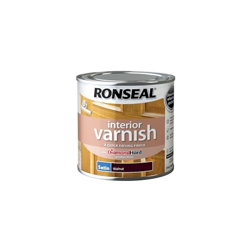 Ronseal RSLIVSWN250 250ml Quick Dry Satin Interior Varnish - Walnut