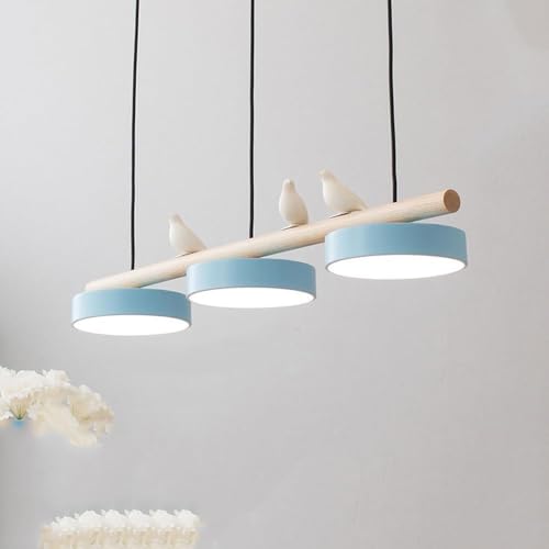 Oiseau nordique lampe suspendue en bois gris de style contemporain