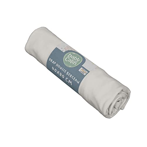 babyCalin - Spannbettlaken 40x80 cm aus Baumwolle - Grau Cover
