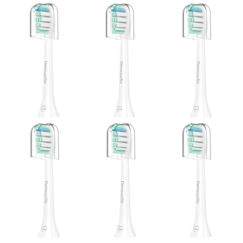 Densuuclin Toothbrush Replacement Heads for Philips Sonicare and More Click-on Handles 12 Pack White