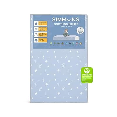Simmons Kids Soothing Nights 3-inch Mini/Portable Crib Mattress - Sustainably Sourced Fiber Core - Waterproof - GREENGUARD Gold Certified (Non-Toxic) - Trusted