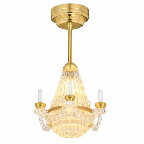 Roleader Dollhouse Chandelier, 1:12 Scale Battery Operated LED Light
