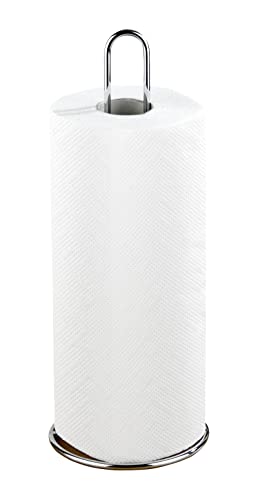 WENKO Porte-rouleaux de cuisine, Métal chromé, 12 x 32 x 12 cm, Argent brillant