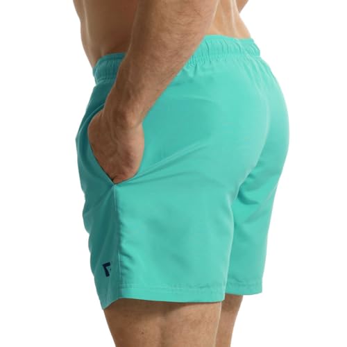Ript Mens Performance Essentials Quick Dry Uv 50 Sun Protection Swim Shorts Trunks, Turquoise, L Uk - 7
