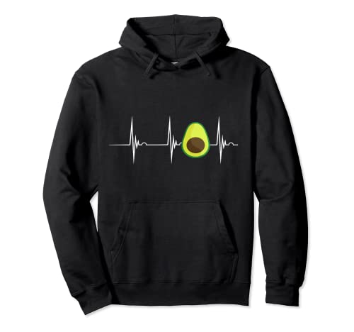 Amante del aguacate Heartbeat EKG Pulso Guacamole Comida Fruta Sudadera con Capucha