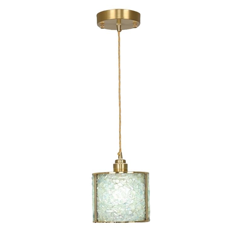 Luminaire suspendu cuisine foyer salle de bain abat-jour verre cristal vert 15cm lampe luxe