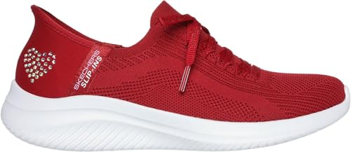 Skechers - Womens Ultra Flex 3.0 - Heart Me Slip On Shoes, Color Red, Size: 9.5 M US4