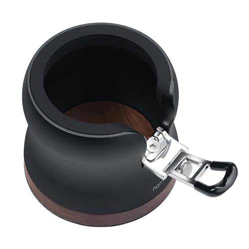 Normcore 58mm Portafilter Stand, Espresso Portafilter Holder with Adjustable Support, Aluminum Body with Walnut Base, Stable Platform for Leveling and Tamping