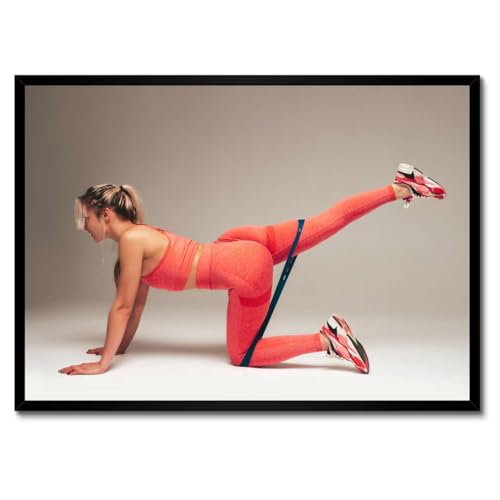 Poster decoration murale exercices elastiques sous cadre blanc haut de gamme 70x50cm