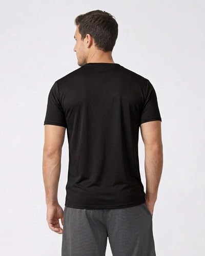 Image of Real Essentials 5 Pack: Men's Mesh Performance Quick Dry Tech Stretch Ultra-Soft Breathable Short Sleeve Crew Active T-Shirt | Available In Big & Tall, Moisture Wicking, Quick Dry, Cooling, Summer, Casual, Basketball, Tennis, Hiking, Yoga, Tops