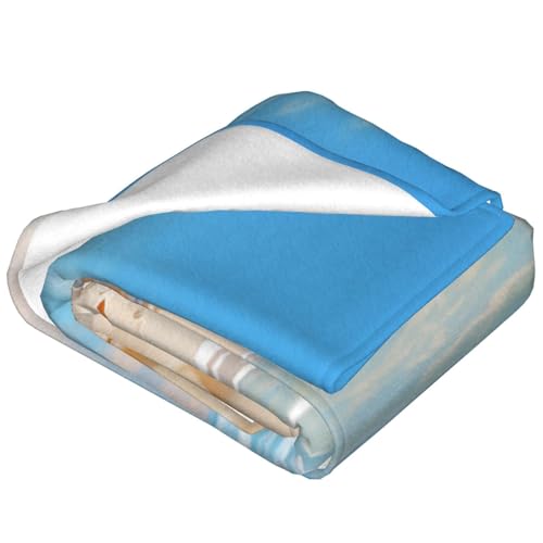 Couverture flanelle imprimée plage : idée cadeau d'anniversaire