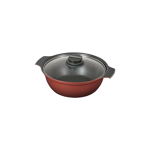 パール金属 鍋 卓上鍋 20cm ガラス蓋付 IH対応 ふっ素加工 2~3人用 旨味 HB-6963