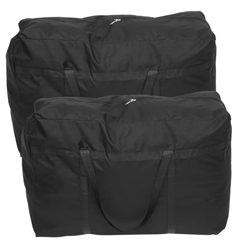 COLLBATH 2piezas Bolsa De Almacenamiento Unidades para Mudanzas Viajes y Camping Color Negro Asas y Correa De Hombro