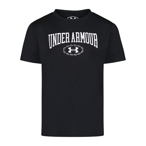 Image of Under Armour Boys' Short Sleeve Wordmark Graphic T-Shirt, Lightweight & Breathable, Relaxed Fit