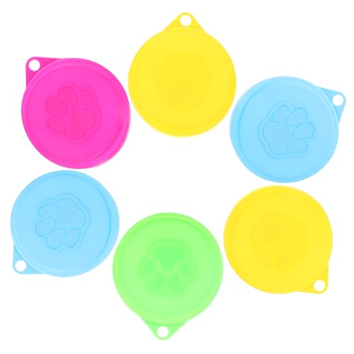 LIOOBO Silicone Pet Can Covers 6 Pack Dog Food Can Lids Covers Reusable Sealable Random Color