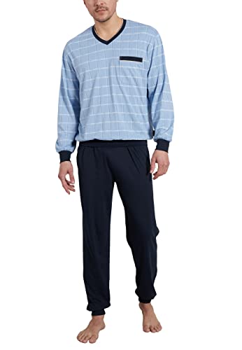 Götzburg Herren Pyjama Schlafanzug lang mit Bündchen 54