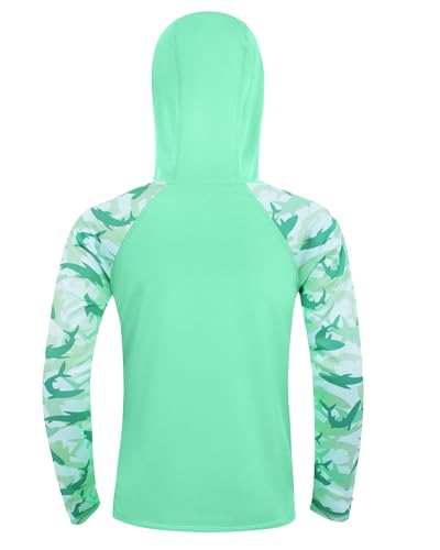 Image of Boys Rash Guard Swim Hoodie, Kids Long Sleeve Sun Fishing Shirts