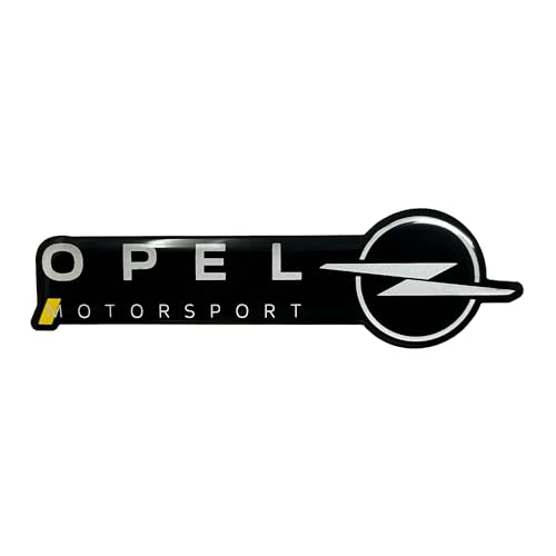 Emblema Fregio Adesivo 3D Compatibile con Opel Motorsport, 38 x 90 mm (Nero)