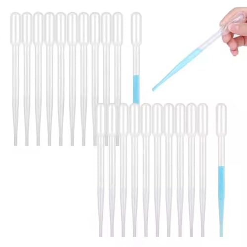 HABNI 50 Unidades Pipetas De Transferencia De Plástico, 3 Ml, Pipetas De Transferencia De Plástico, Para Laboratorio,Experimento De Aula,Perfume,Aceites Esenciales