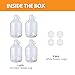 Fastrack 4-Pack 1 Gallon Glass Jug (128 oz) with White Plastic Caps – Multipurpose 1 Gallon Jug, & Detergent Dispenser for Laundry, Glass Jar for Liquids, Water & Juice