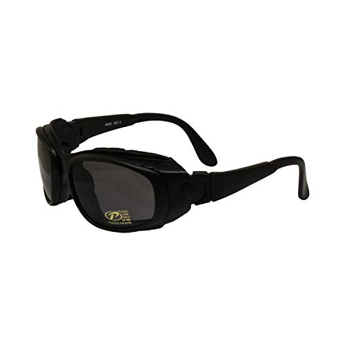 Airfoil 9100 Goggle - Padded Riding Sunglass Black with Smoke Lenses