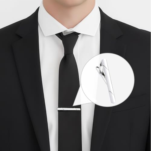 Image of Erioctry Mens Stainless Steel Tie Clips Minimalist Necktie Tie Bar Clasp Clip Clamp Pins Best Gift For Men Business Party Wedding Best Gift and Daily Life
