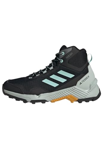adidas Homme Eastrail 2.0 Mid RAIN.RDY Waterproof Hiking Shoes, Core Black / Aqua / Preloved Yellow, 42 2/3 EU