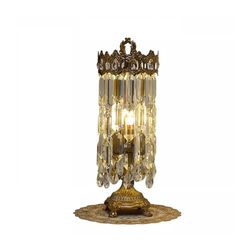 Lampe de bureau luxe cristal couronne pour table et salon