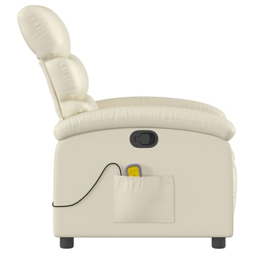 Gecheer Massagesessel mit Relaxfunktion, Kunstleder, Creme, Sessel Wohnzimmer Fernsehsessel Liegesessel für Entspannung Homeoffice Leseecke3205848 – Bild 6