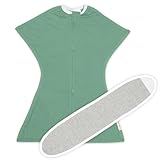 SleepingBaby Zipadee-Zip Transition Swaddle (Basil, Small for 4-8 Months) and Snuggle Strap (Grey, One Size) - Wearable Baby Blanket and Accessory for Easy Diaper Changes - Polyester, Spandex