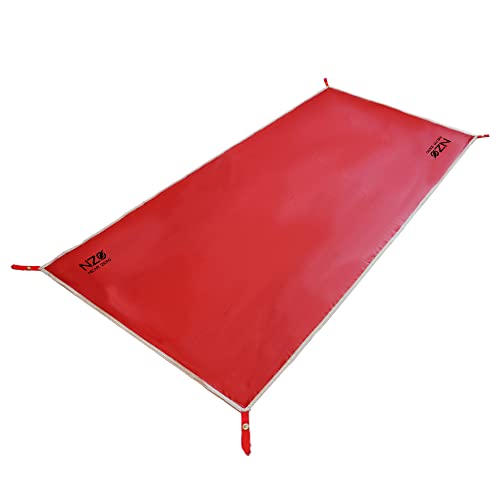Near Zero Waterproof Camping Footprint - 4.5 Oz Ultralight 20D Ripstop Nylon Multifunctional Tent Ground Tarp for Hiking, Picnic, & Backpacking, Carry Bag Included, 1 Person, Red (6.7 x 2.5 Ft)