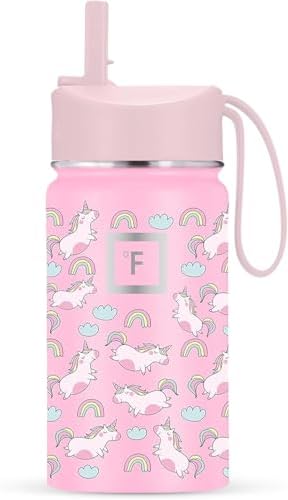 IRON °FLASK Kids Water Bottle - Straw Lid, 20 Name Stickers, Vacu...